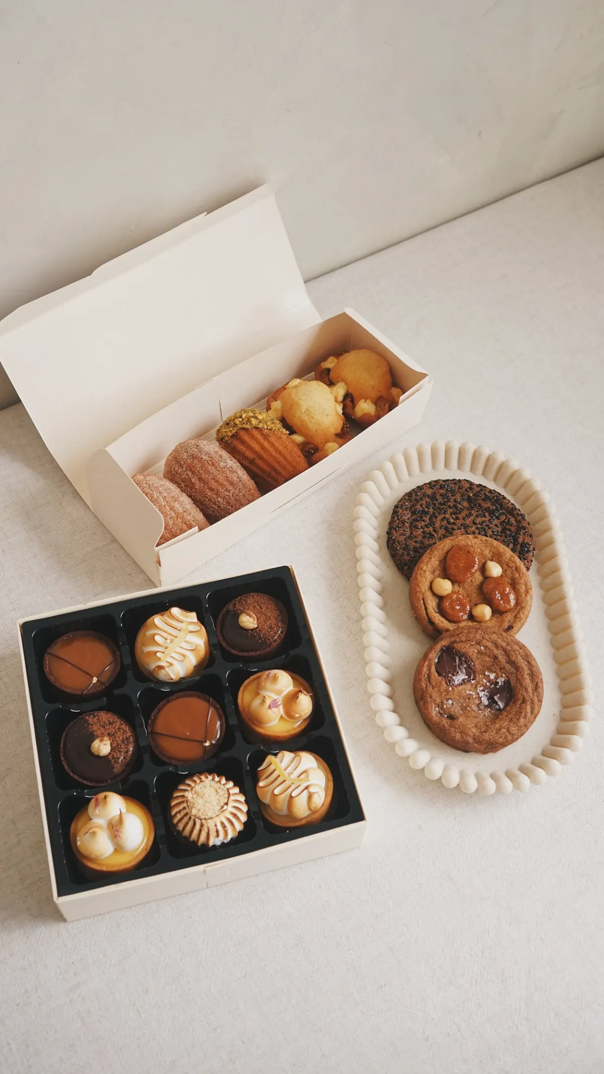 A spread of The Dessert Party tarts, cakes and cookies
